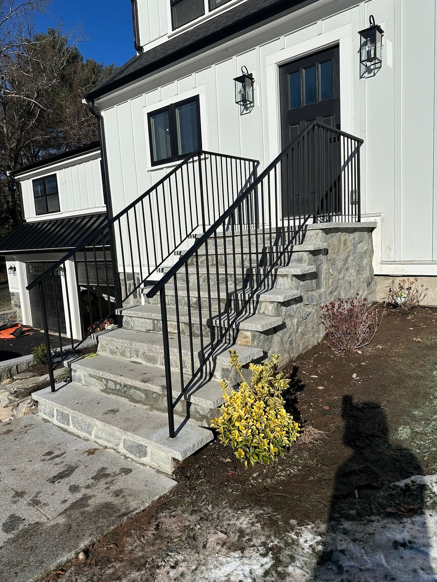 Customizeable Front Step Railing Safety Iron Works - Custom Wrought Iron Railings & Fences