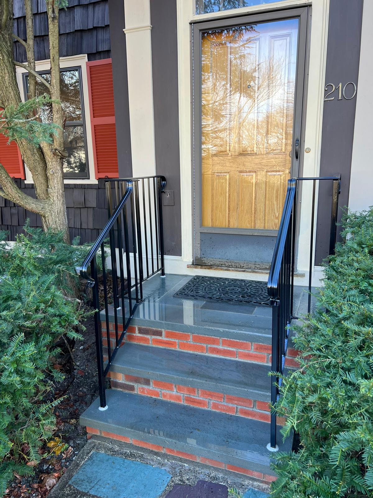 Customizeable Front Step Railing Safety Iron Works - Custom Wrought Iron Railings & Fences